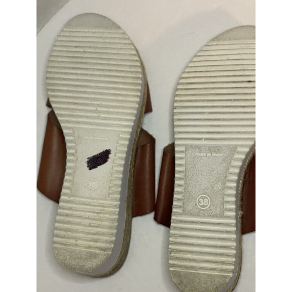 Bertuchi Women's Sandals Leather Slip On Wedge Brown Women's Size 7.5" US/38 EU - Picture 10 of 12